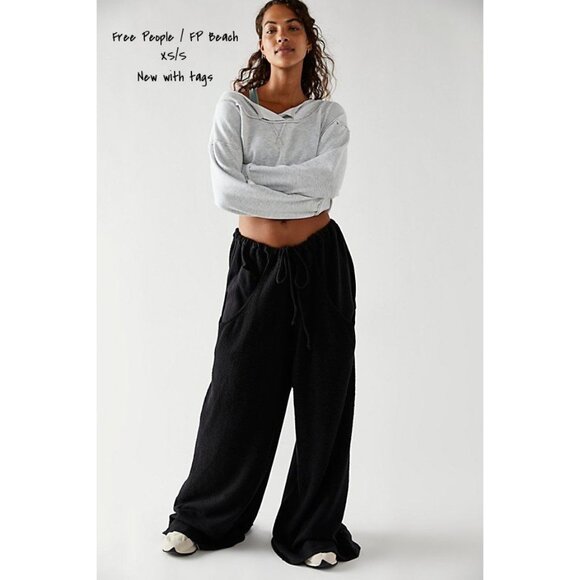 FP Beach Pants - Free People Zander Black Wide Leg Pants Women's XS/S - New with Tags